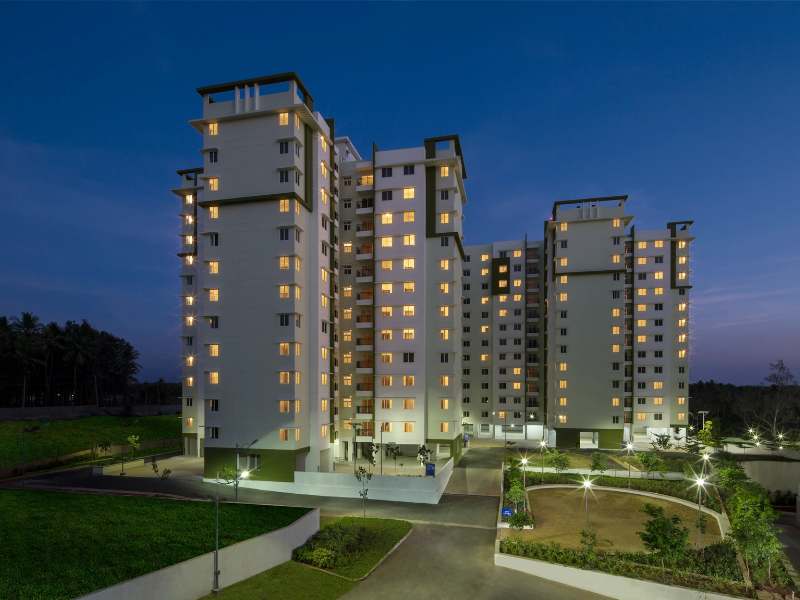 Luxurious modern lobby with high ceilings and premium finishes